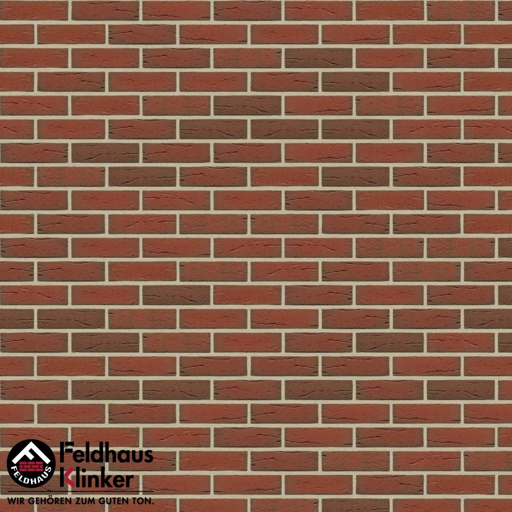 Клинкерная фасадная плитка Feldhaus Klinker R307 Ardor rustico рельефная NF9, 240*9*71 мм