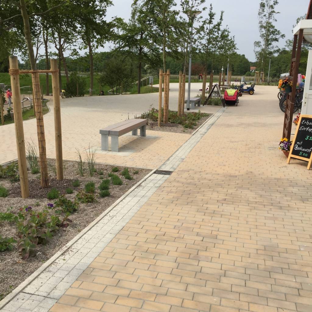 Тротуарная клинкерная брусчатка Vandersanden Plauen желтая, 200*100*52 мм